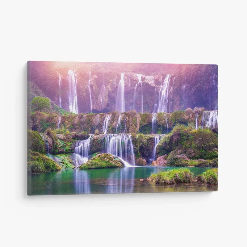 Canvas print serene cascade at Jiulong waterfall, Luoping