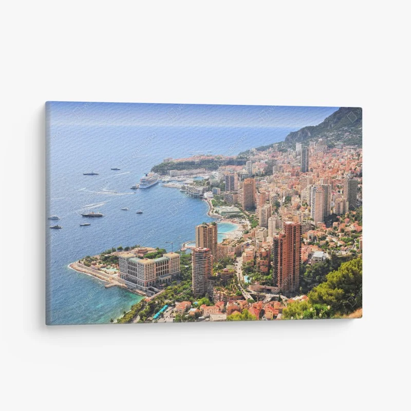 Canvas print sunlit mediterranean city skyline