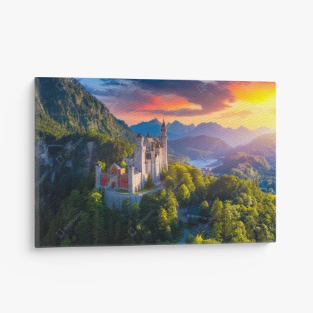 Canvas print Neuschwanstein castle at sunset • Wallissimo®