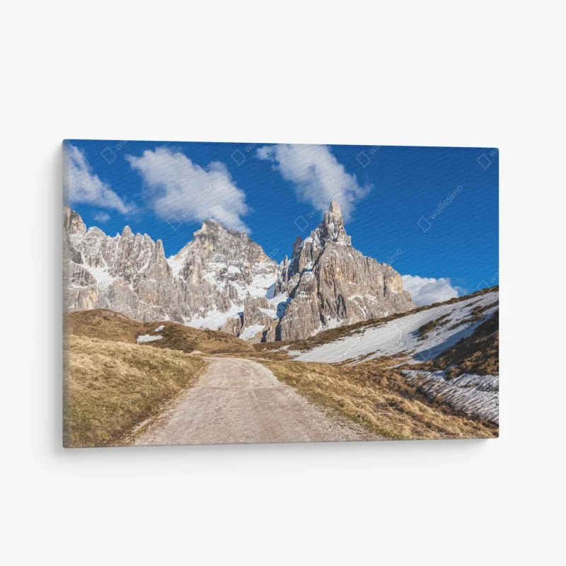 Canvas print towering mountain peaks and winding trail