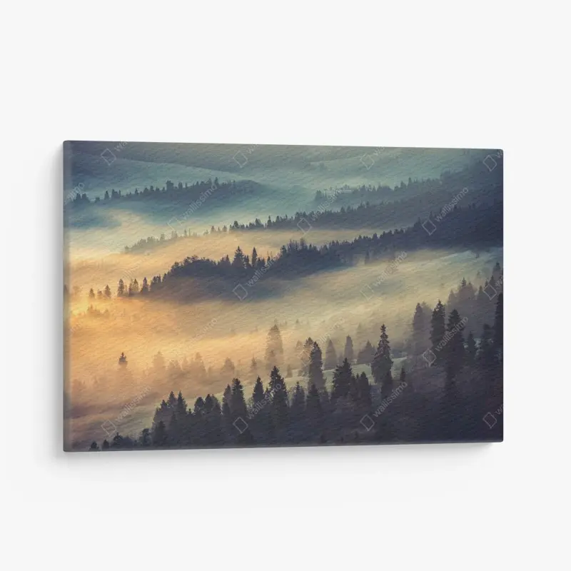 Canvas print turquoise waves on sandy beach • Wallissimo®