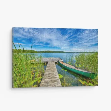 Canvas print tranquil summer lake in Masuria • Wallissimo®