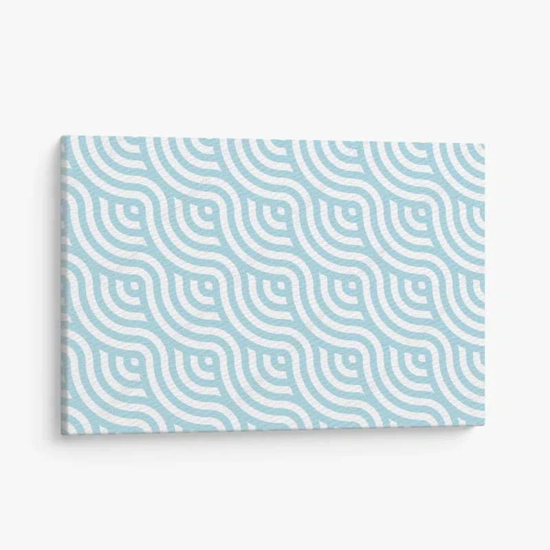 Canvas print soft turquoise geometric wave pattern
