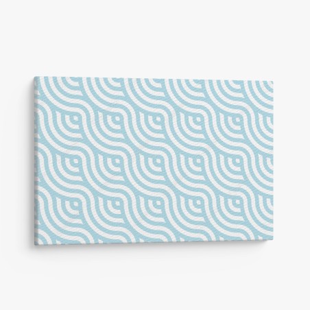 Canvas print soft turquoise geometric wave pattern • Wallissimo®