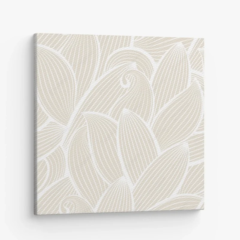 Canvas print soft beige botanical pattern