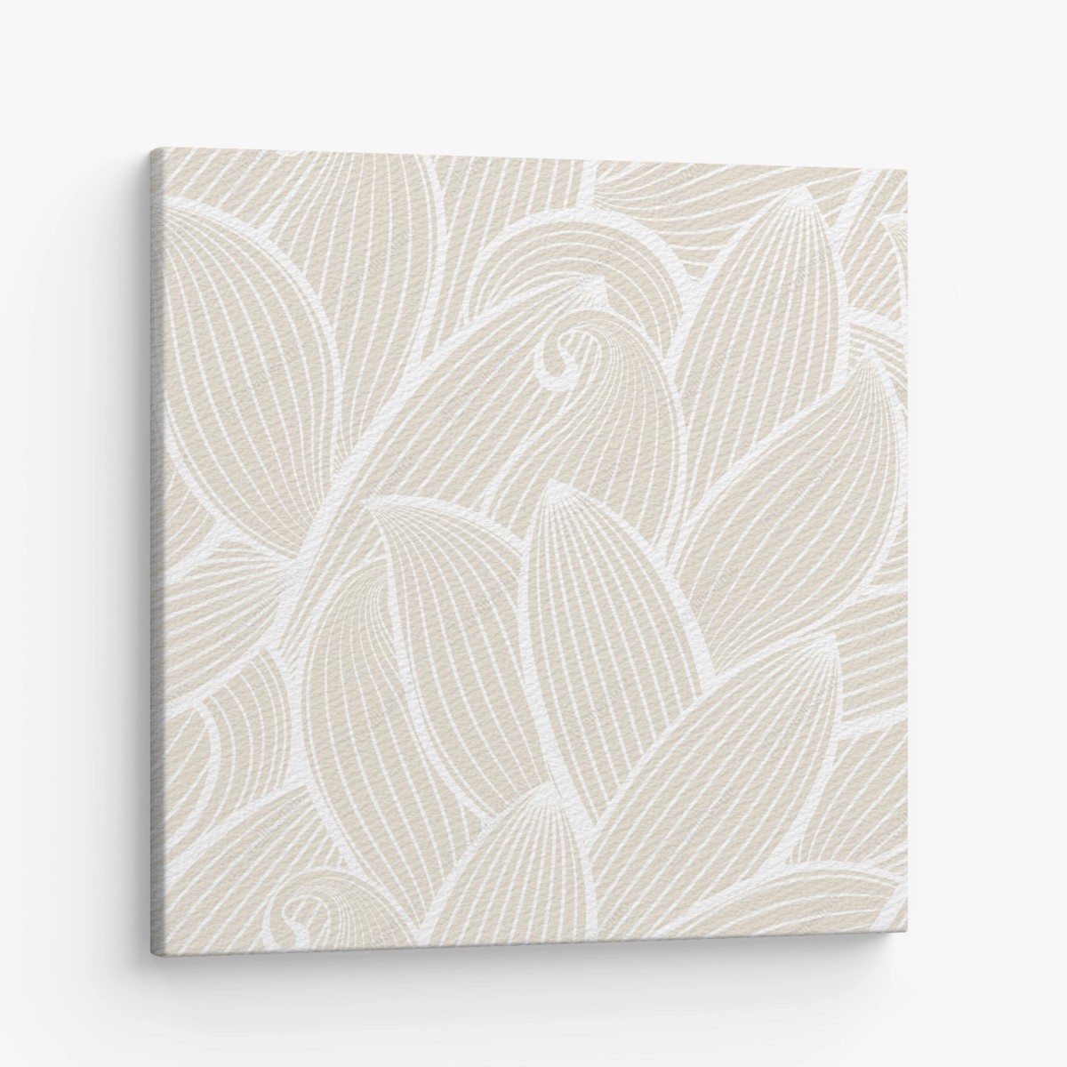 Canvas print soft beige botanical pattern • Wallissimo®