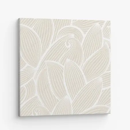 Canvas print soft beige botanical pattern • Wallissimo®