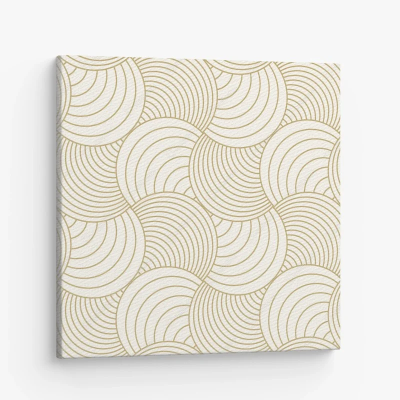 Canvas print gold art deco circle pattern