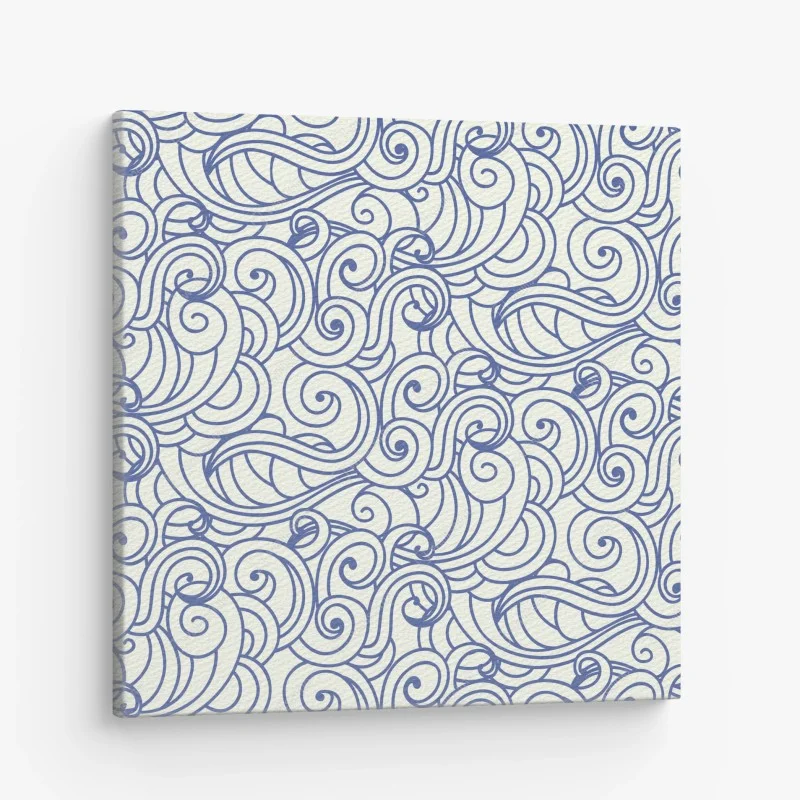 Canvas print blue swirl seamless pattern