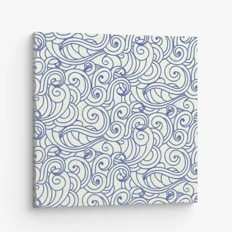 Canvas print blue swirl seamless pattern • Wallissimo®