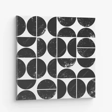Canvas print black geometric circle pattern • Wallissimo®