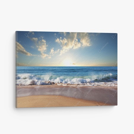 Canvas print tranquil sunset at the beach • Wallissimo®