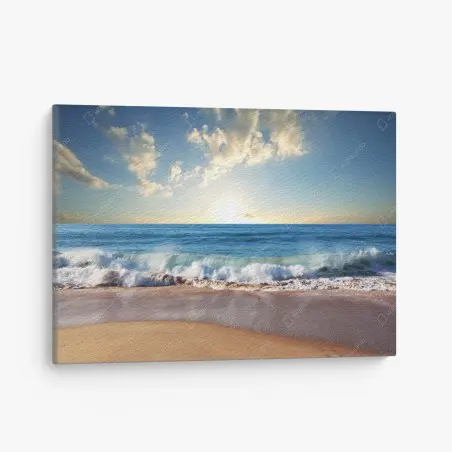 Canvas print tranquil sunset at the beach • Wallissimo®