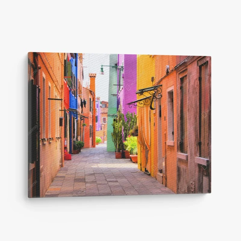 Canvas print vibrant coastal alleyway