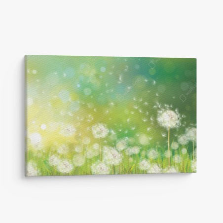 Canvas print spring dandelion meadow • Wallissimo®