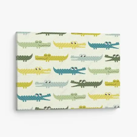 Canvas print playful crocodile pattern for kids room • Wallissimo®