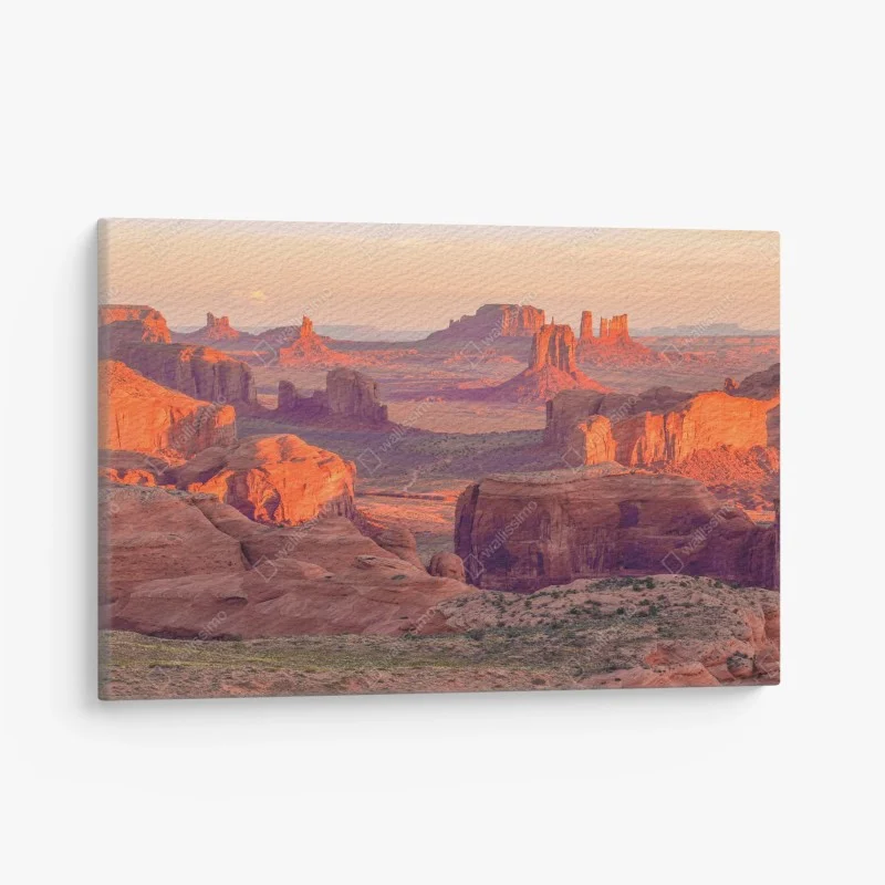 Canvas print sunset over Monument Valley from Hunts Mesa
