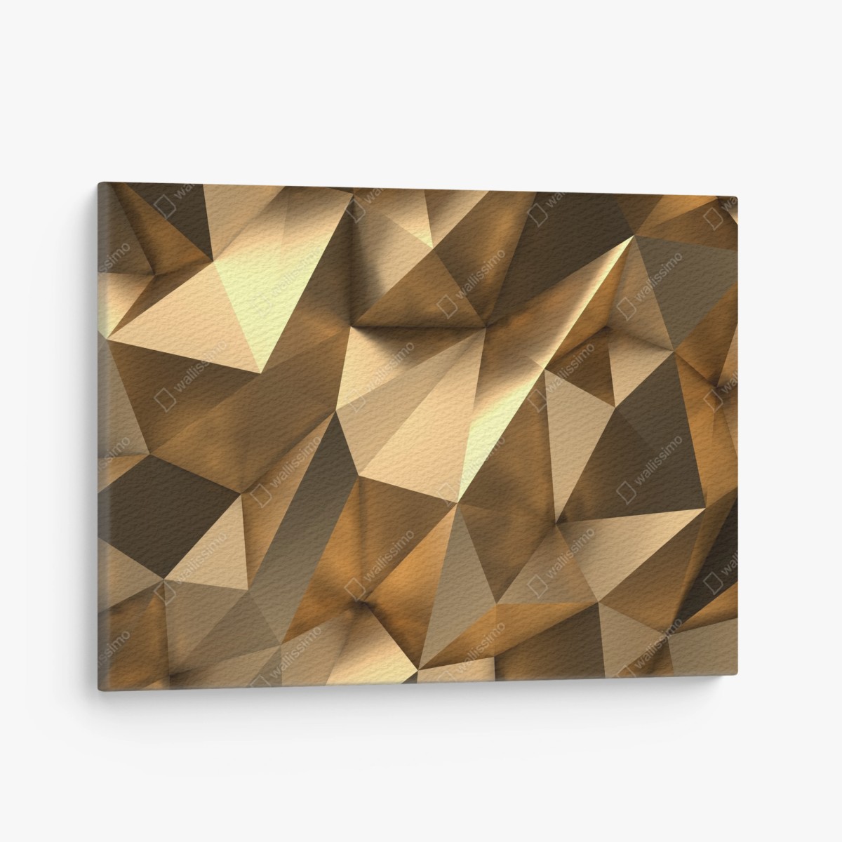 Canvas print gold geometric facets • Wallissimo®