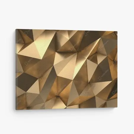 Canvas print gold geometric facets • Wallissimo®