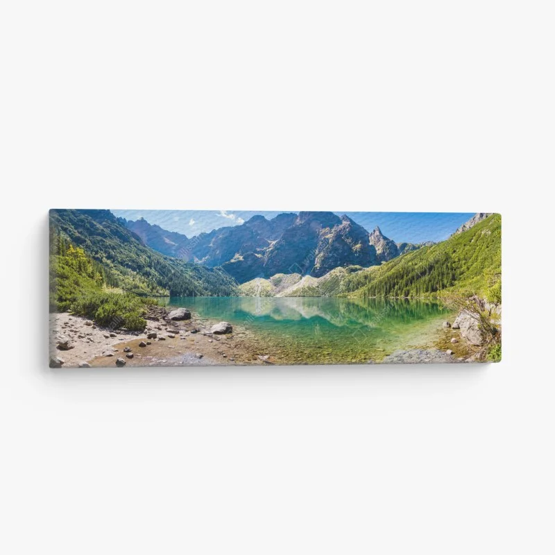 Canvas print tranquil alpine lake panorama