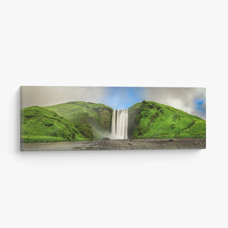 Canvas print Skogafoss waterfall panorama