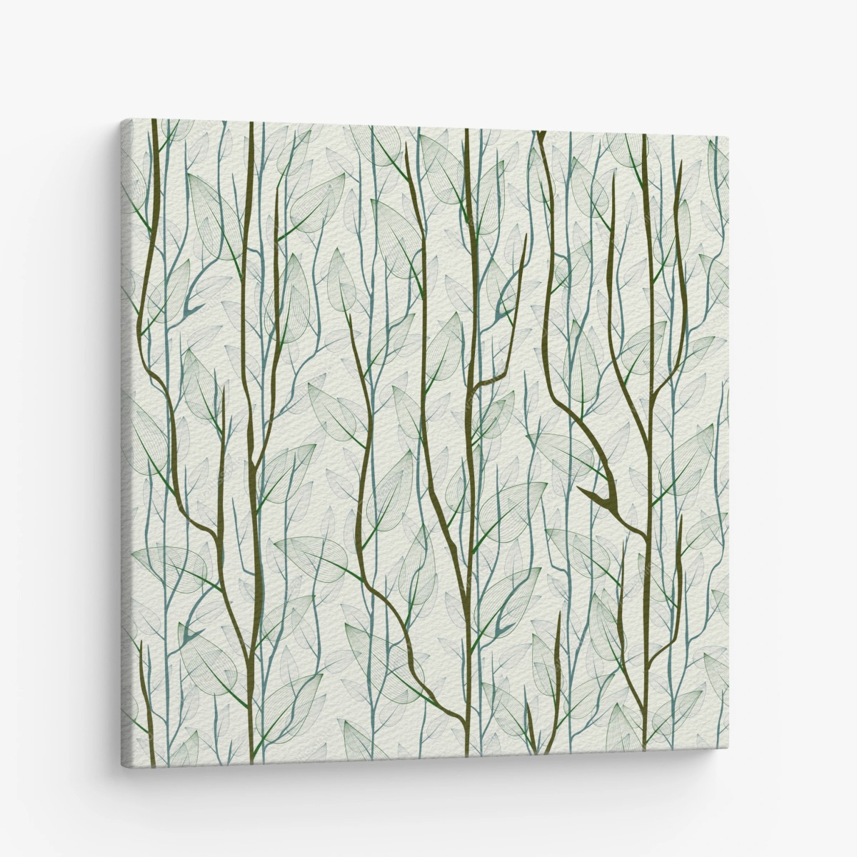 Canvas print delicate leaf and branch pattern • Wallissimo®