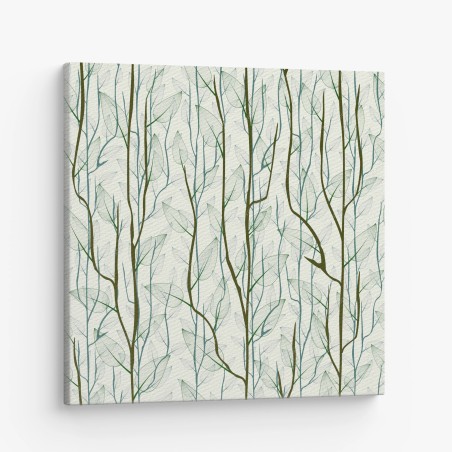 Canvas print delicate leaf and branch pattern • Wallissimo®