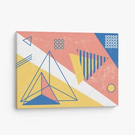 Canvas print pastel geometric shapes composition • Wallissimo®