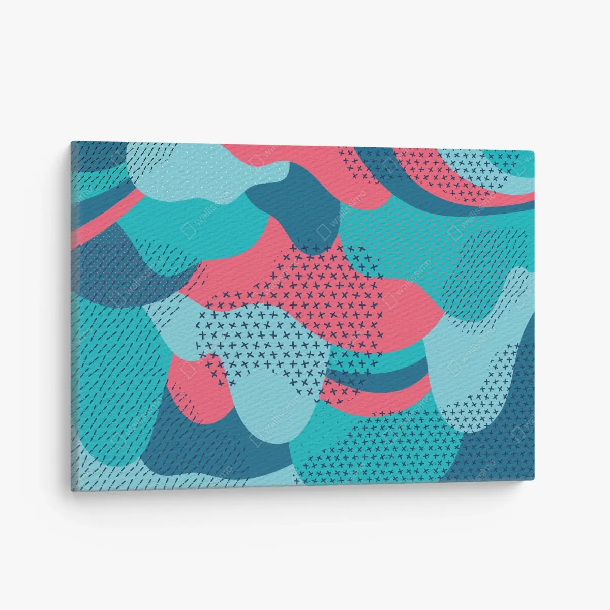 Canvas print playful turquoise abstract pattern • Wallissimo®