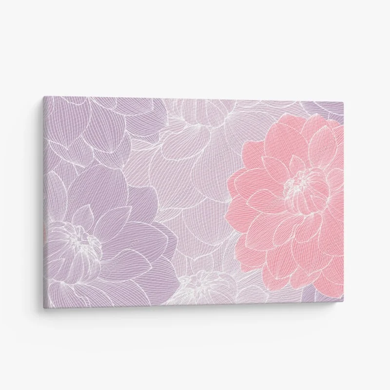 Canvas print soft pastel floral bloom pattern