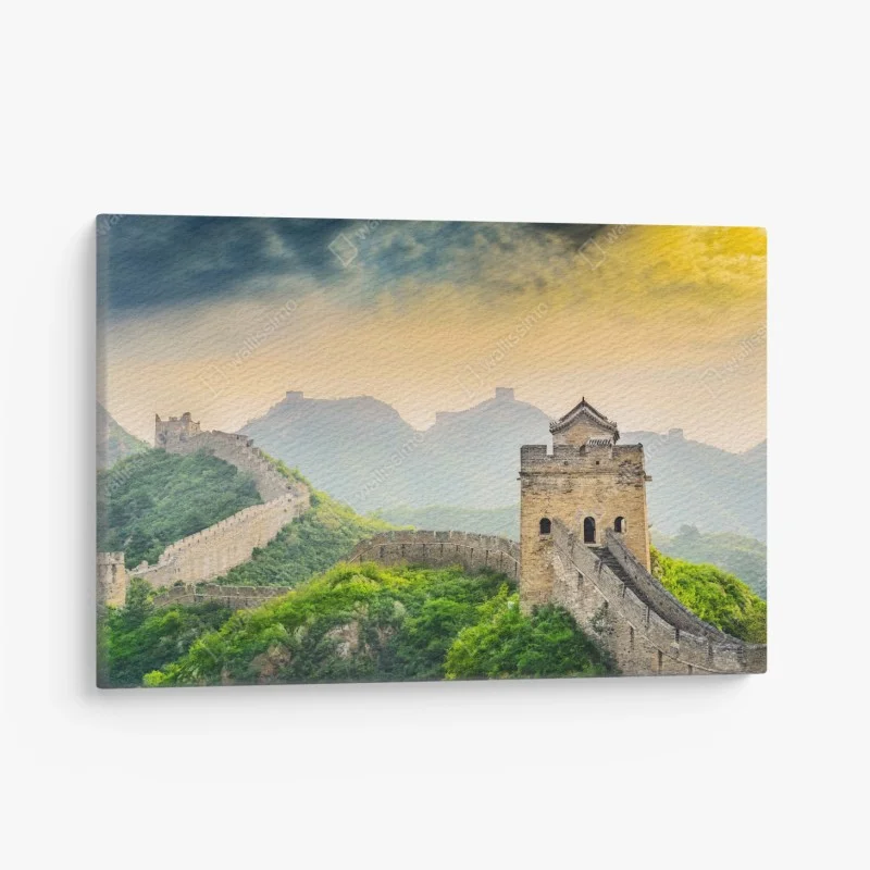 Canvas print sunrise over the Great Wall of China