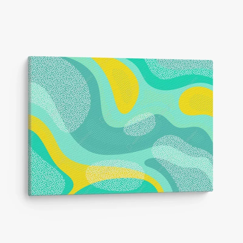 Canvas print turquoise and yellow abstract pattern