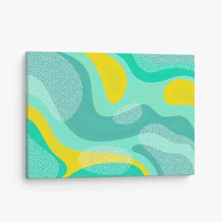 Canvas print turquoise and yellow abstract pattern • Wallissimo®