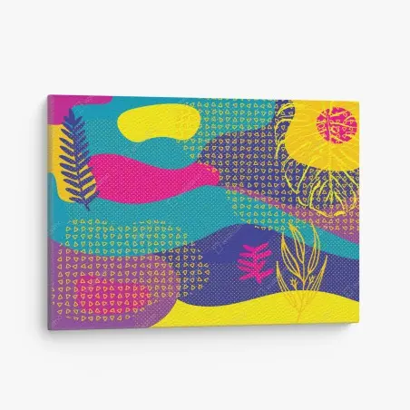 Canvas print vibrant abstract tropical pattern • Wallissimo®