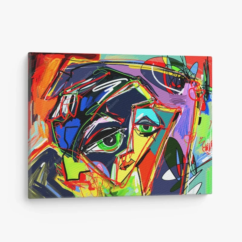 Canvas print vibrant abstract face portrait