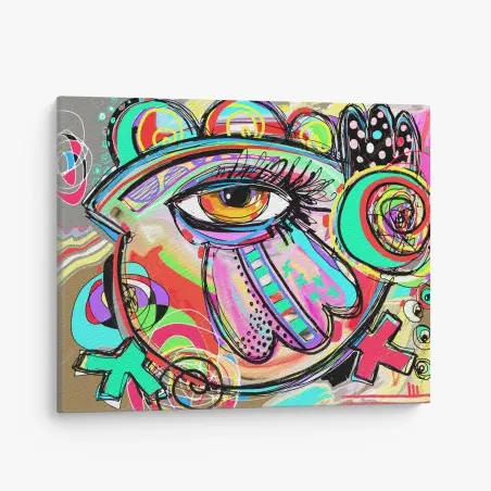 Canvas print vibrant abstract eye portrait • Wallissimo®