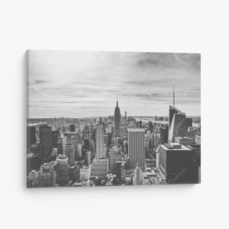Canvas print New York skyline in grayscale