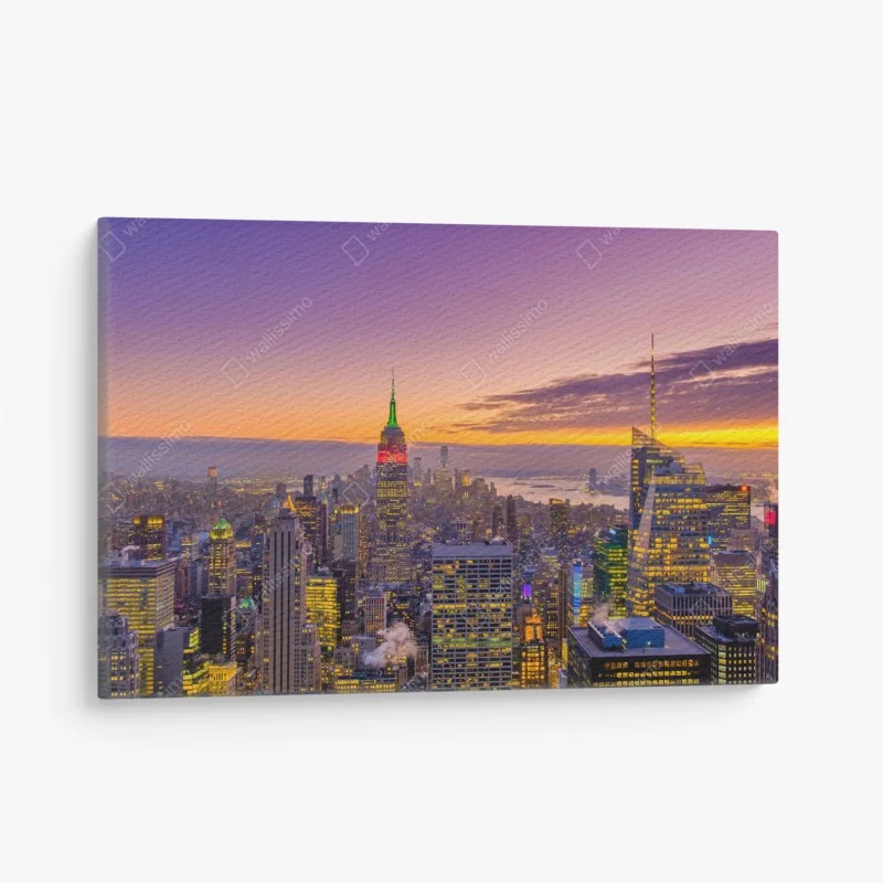 Canvas print vibrant New York skyline at sunset