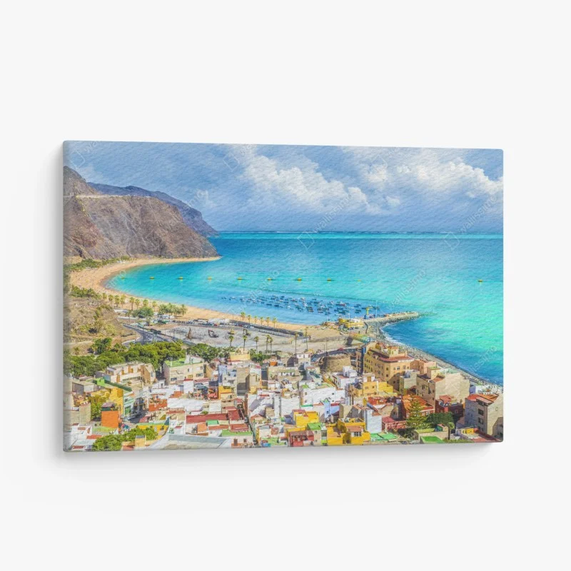 Canvas print Las Teresitas beach panorama, Tenerife