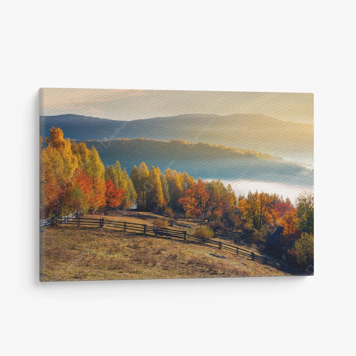 Canvas print misty autumn sunrise in the countryside ⁕ Wallissimo® Canvas print misty autumn sunrise in the countryside ⁕ Wallissimo®