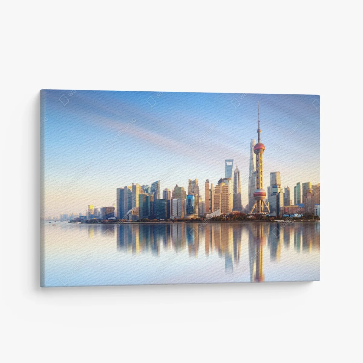 Canvas print Shanghai skyline reflection at sunrise ⁕ Wallissimo® Canvas print Shanghai skyline reflection at sunrise ⁕ Wallissimo®