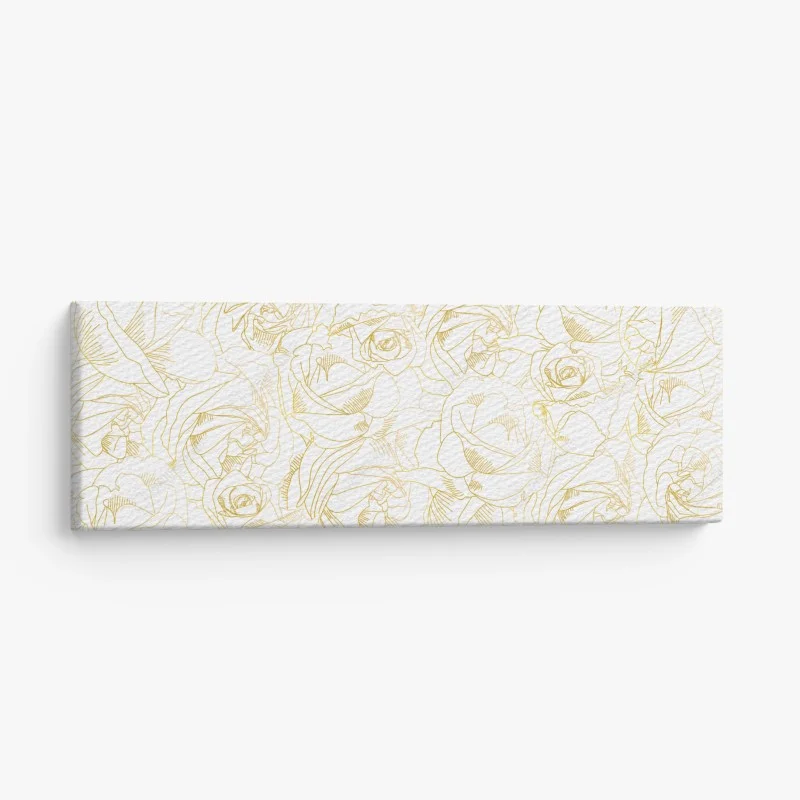 Canvas print delicate gold rose line art pattern