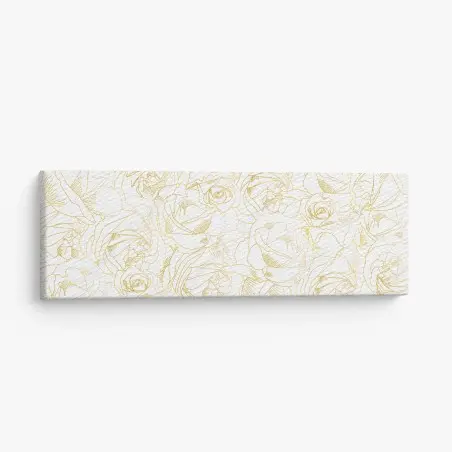 Canvas print delicate gold rose line art pattern • Wallissimo®