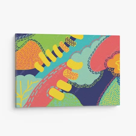 Canvas print vibrant abstract pattern art • Wallissimo®