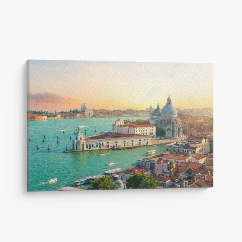Canvas print sunset panorama of Venice canals