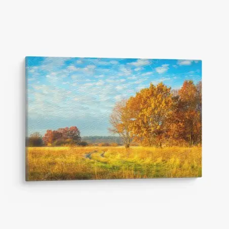 Canvas print golden autumn meadow • Wallissimo®