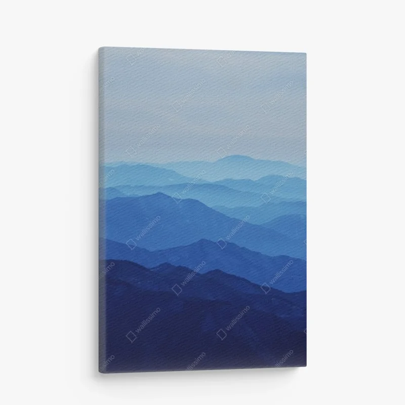 Canvas print misty blue mountain layers