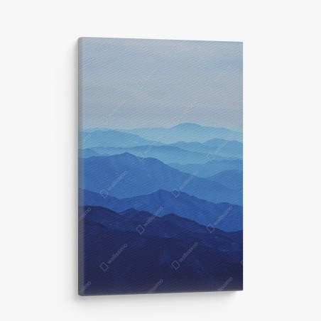 Canvas print misty blue mountain layers • Wallissimo®