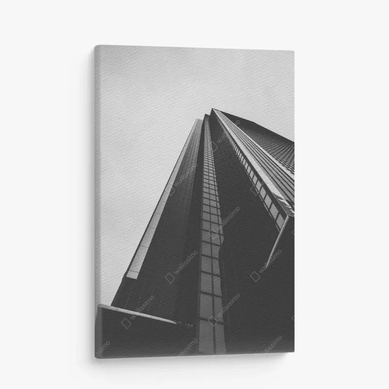Canvas print towering modern skyscraper in monochrome