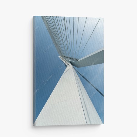 Canvas print ascending lines: modern bridge pylon • Wallissimo®